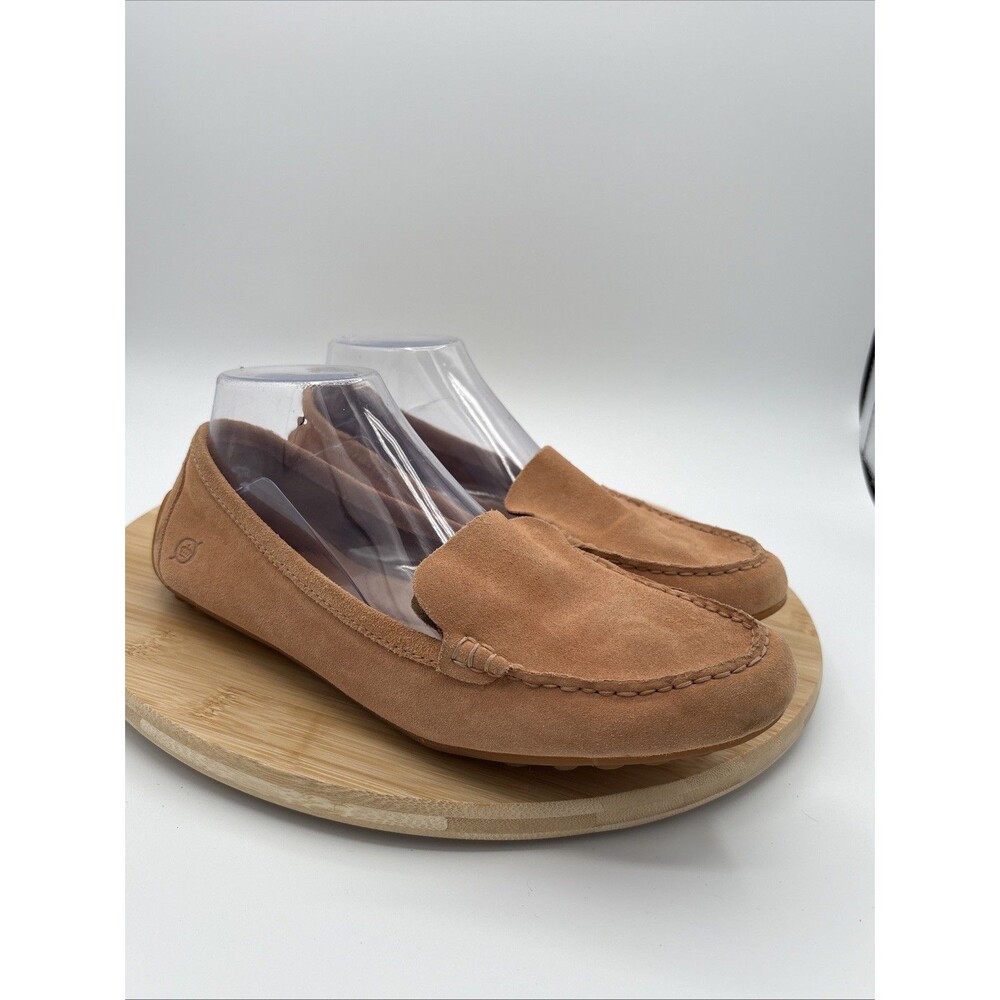Born Axona Women's Driving Mocs 9M Pink Salmon Suede Comfort Flats Slip On